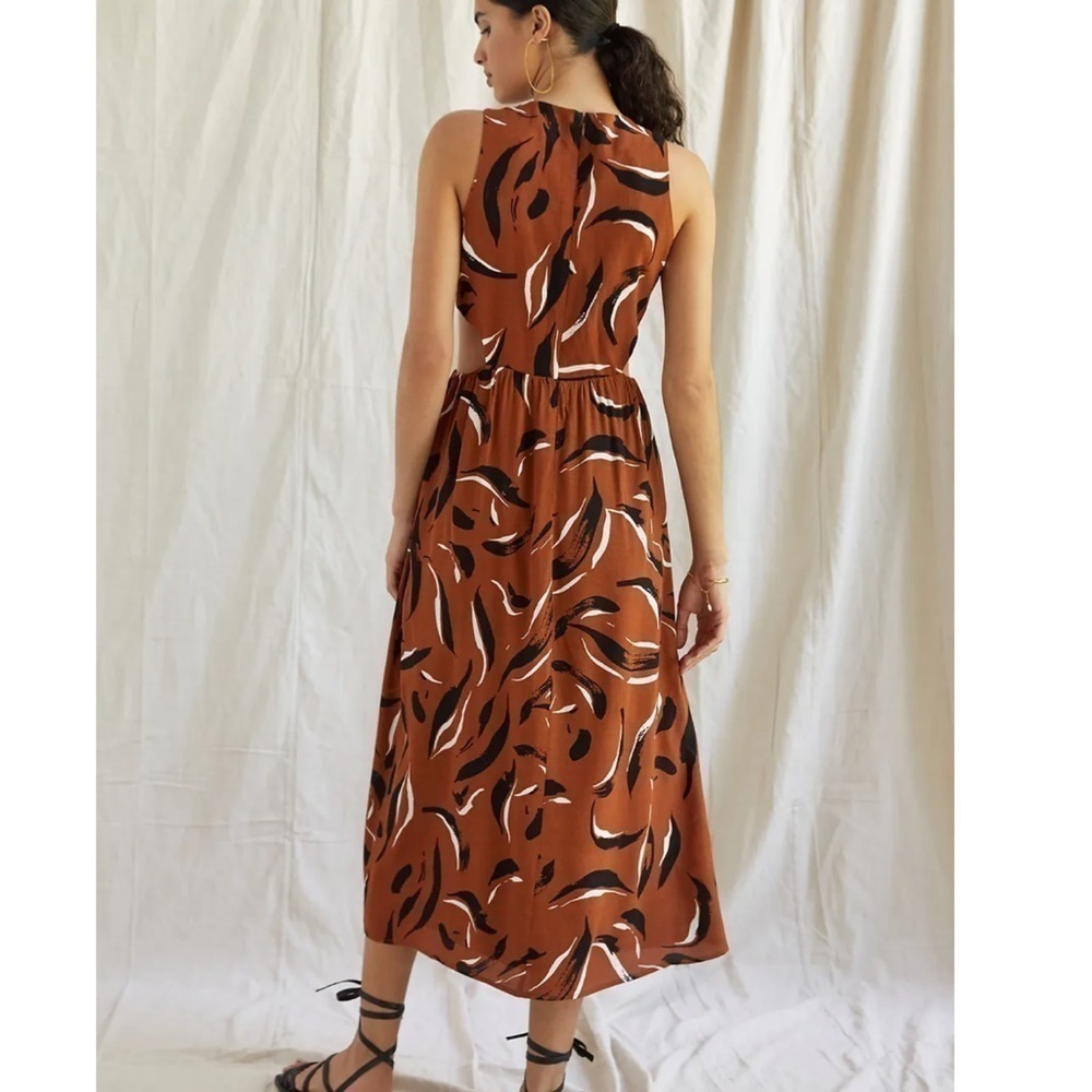Corey Lynn abstract midi dress with cut outs
